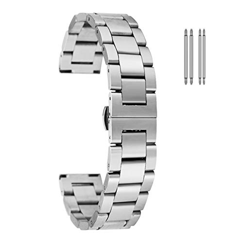Bracelet de montre acier blanc 22mm idéal au bureau comme pour les grandes occasions