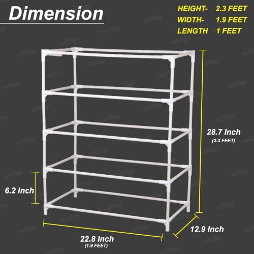 Image of Zest 4 Toyz 4 Shelf Shoe Rack for Home with Zip Door Cover & Side Pockets Shoe Stand Multipurpose Storage Rack for Footwear Toys Clothes with Dustproof Cover (Brown)