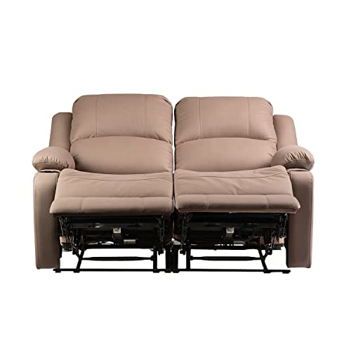 Camper Comfort Faux Suede Leather Reclining Chair, Cappuccino, 58" Wide x 41" Tall x 30" Deep, Wall Hugging Fit for RVs