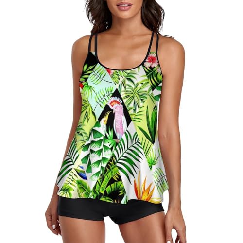 Maillot de bain tankini dissimulateur ventre avec shorty et robe de plage intégrée