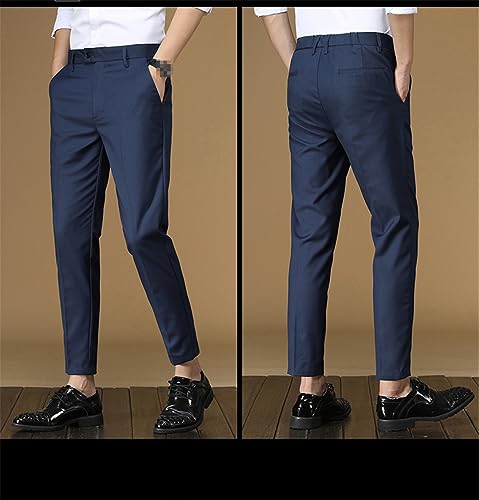 Dcvmvmn 2023 Men's Casual Pants Polyester Business Straight Leg Pants Autumn Slim Fit Suit Pants4