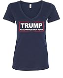 Trump Women's V-Neck T-Shirt Make America Great Again Red XL