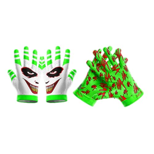HIGHLIGHT FACTORY ATL HaHa “Clown Gold Grill”- Football Gloves for Youth and Adult - Ultra Grip Wide Receiver Gloves - Superior Support and Protection - Adult and Youth Sizes (Adult Small)