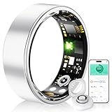 スマートリング 健康管理 【2025新型スマートウェアラブル】個別充電部 Android/Iphone対応 睡眠管理 スマートリング ヘルスケア 8つの運動モード 3つのデータ計測機能 カロリー 運動距離 歩数計 活動量計 スマートリング 男女兼用 4サイズ IP68防水 USB磁気充電 カメラコントロール コンパクト＆超軽量 ギフト (シルバー, 8# 内周(57.15mm))
