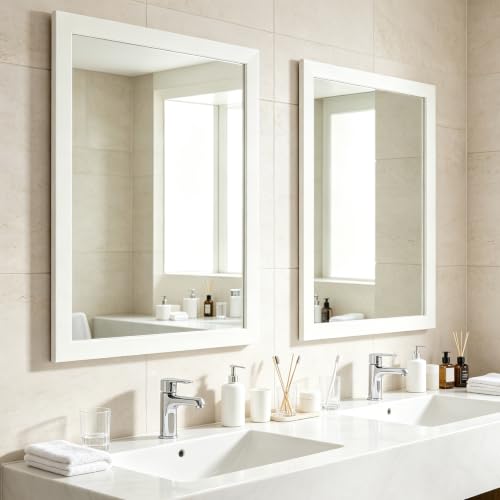 Image of Bathroom Mirror for Over Sink 36x24 Inch Rectangular Wall Mirror, White