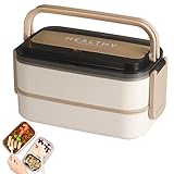 CHARMNAIL Bento Lunch Box 1400ml - Fiambrera con Compartimentos Acero Inoxidable 304, Hermética y Apto Lavavajillas para Oficina/Viaje, caja isotérmica para adultos y niños,