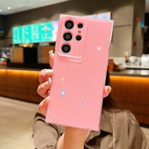 Coque Samsung Galaxy A55 antichoc souple et rose à paillettes