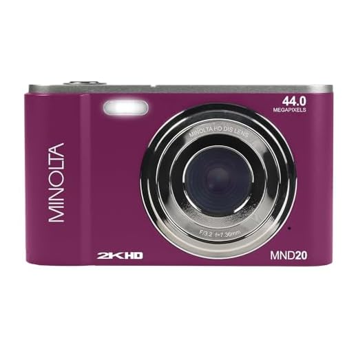 Minolta MND20 44 MP / 2.7K Ultra HD Digital Camera (Magenta)
