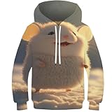  NYSTEP Sweat à Capuche pour Enfants, Pull Rat Mignon 3D, Pull à Capuche pour garçons et Filles, vêtements de Sport décontractés à Manches Longues pour Jeunes de 13 à 15 Ans