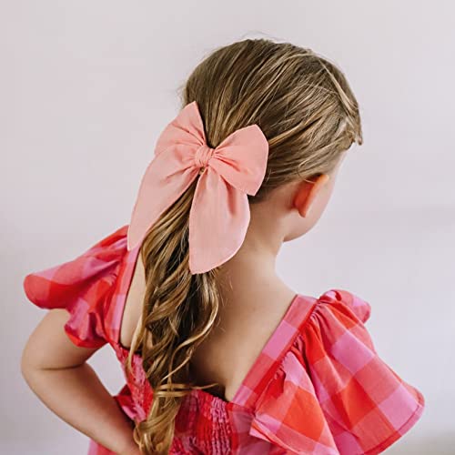 Deeka 8 Pcs Large Fable Hair Bow Cotton Linen Hair Bow For Toddlers Girls Handmade Neutral Bow Hair Accessories For Little Girls Kids -Z #TOP3