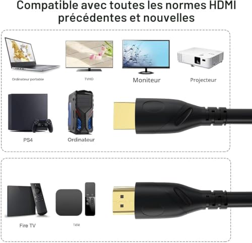 Image of 4K HDMI Cable 30m(HDMI 2.0,18Gbps) Ultra High Speed Gold Plated Connectors,Ethernet Audio Return,Video 4K@60Hz FullHD1080p 3D Compatible with HDTV,Blu-Ray,Xbox,Laptop,PS3 /4 /5 /9,PC,ect