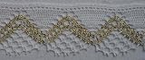  1 m Klöppelspitze 58 mm breit weiß/Gold Fb.18