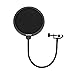 HORNO Professional Microphone Filter Screen-Mic Pop Blocker Mask Shield Screen with Flexible Gooseneck Mount