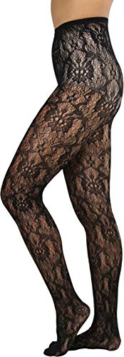 Image of ToBeInStyle Women's Elegant Floral Lace Inspired Spandex Net Full Length Tights