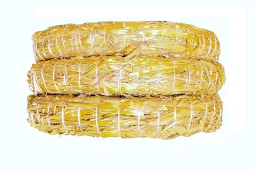 Strohkranz/Strohrömer 20 cm – 3er Set | Natur Strohkränze Ø 20 cm...