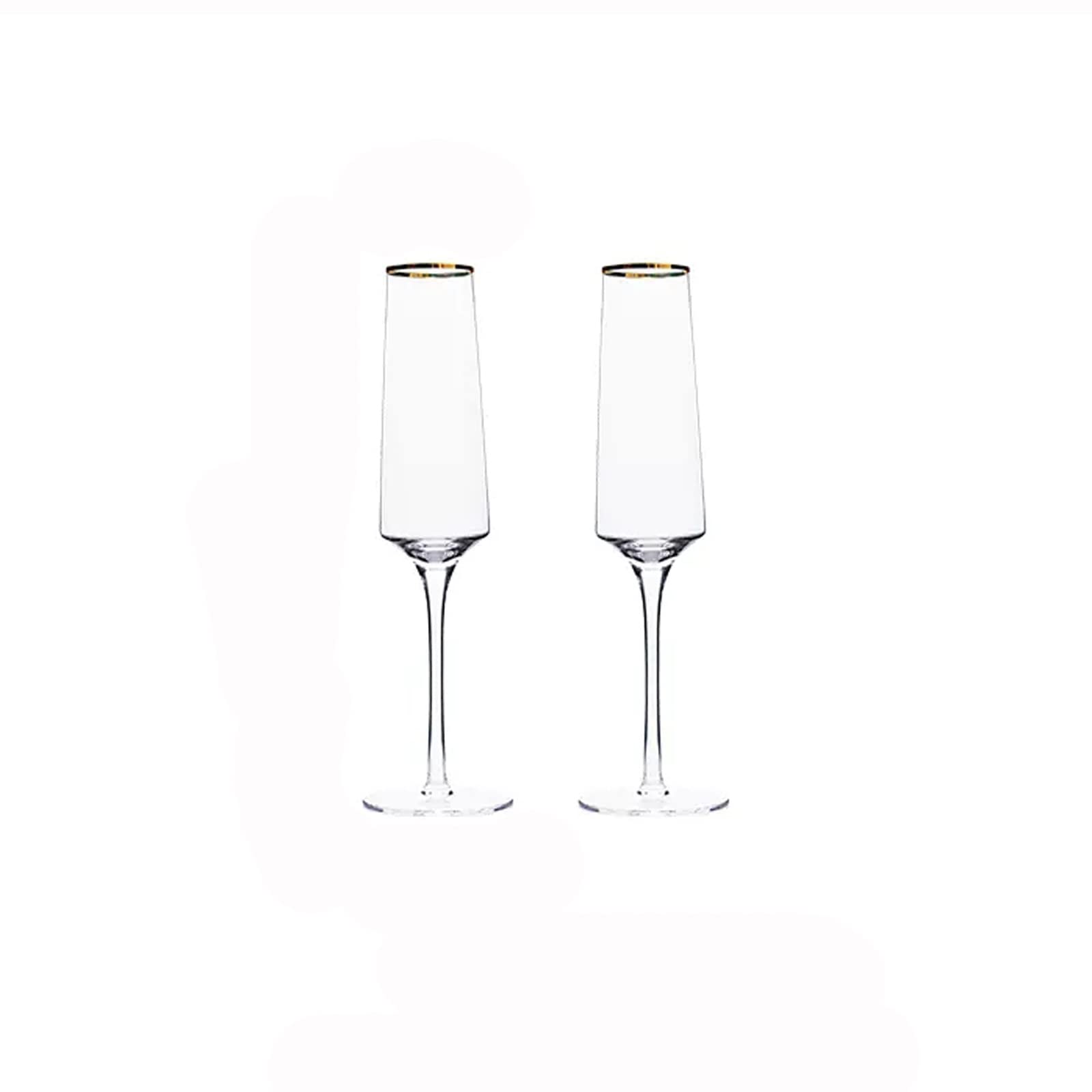 Verres à Champagne 230 ML Verres à Champagne à Monture dorée Home Premium Gobelet Set Flûtes à Champagne en Verre de Cristal pour Mariage, Anniversaire, Noël 2 flûtes à Champagne