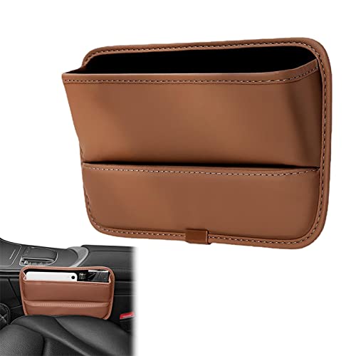 WUSHUN Autositze Konsole Seitentaschen - Automobilkonsole Seitenspaltenfüller Sitze Fänger - PU Leder Fahrer Organizer Aufbewahrungstasche für Handys Schlüssel Sonnenbrille Cover