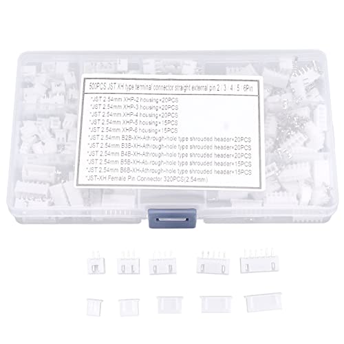 Juego de 500 conectores du Pont, kit de conectores JST de 2,54 mm, combina plástico ignífugo y carcasa de latón conector hembra para altavoz, monitor