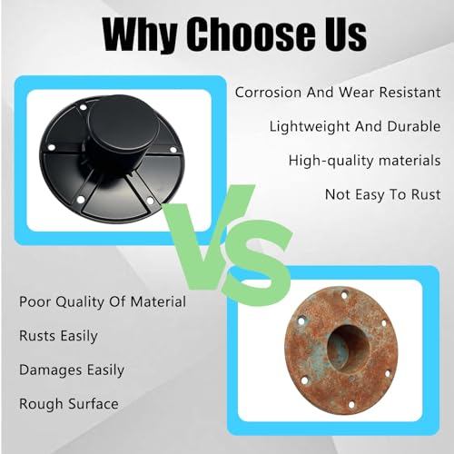 Image of Round Aluminum RV Trailer Pedestal Base,Flush Floor Mount Base for Table Legs with 6 Screw Holes,Fit for Table 013-1112 Table Base
