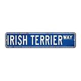 Plaque murale rétro irlandaise Terrier irlandais - Cadeau pour les amoureux des animaux - 10 x 45 cm