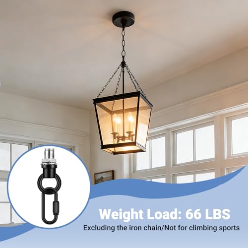 Image of garini 50 Feet Industrial Black Light Fixture Chain, Adjustable Metal Pendant Chandelier Chain Extension with Detachable Link, Maximum Load is 66 Pounds