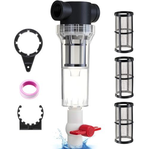 WILLBOND 1 100 St Spin Down Sediment Filter with Interface Polyester Screen Trapper Reusable Whole House Scale Sediment with 3pcs Filter Outdoor Gardening Water Pump