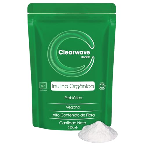 Inulina Orgánica en Polvo | 250g | Suplemento de Fibra Prebiótica | Polvo de Fibra Soluble para Salud Intestinal y Digestión | por Clearwave Health