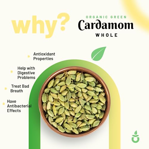 Image of Pure Organio Organic Green Cardamom Pods | Indian Elaichi Whole | Aromatic & Flavorful | NPOP Certified (15 Gm)
