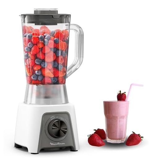 Moulinex Blendeo+ LM2C01 Batidora de vaso 450 W, capacidad de 1,5L, acero inoxidable, batidora 2 velocidades, , pica hielo, cuchillas resistentes Zelkrom, bloqueo inteligente