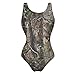 Hunting Camouflage Tree Women's One Piece Swimsuit Sports Bathing Suit Print High Cut Swimsuits M