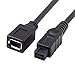 YOUKITTY 10pcs/lot Black Color IEEE 1394 6PIN Female to 1394b 9PIN Male Firewire 400 to 800 Cable 10cm