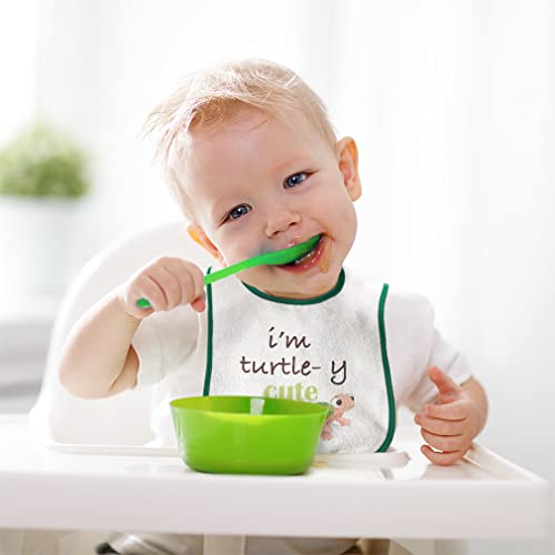 Custom Baby Bibs Burp Cloths I'm Turtle Y Cute Cotton Baby Items for Baby Girl & Boy White Royal Blue Design Only4