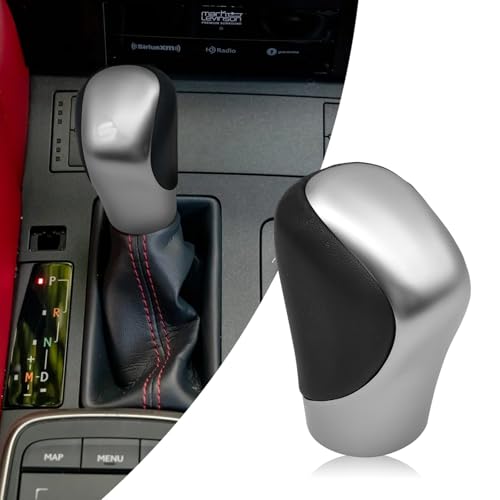 BLAKAYA Compatible with Lexus ES GS GX is NX RC RX 200t 300 350 3450h 450hL 350L ABS Black Leather Silver Chrome Automatic Gear Shift Knob Lever Replace