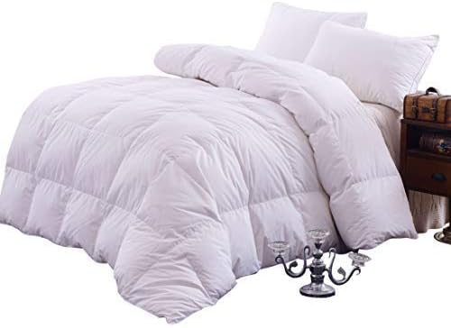Luxurious Bedding Goose Down Filling Comforter, White (California King)