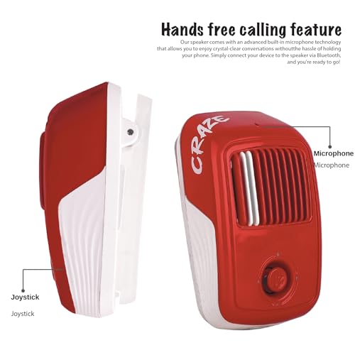 Image of Arctic Fox Craze MP3 Music Bluetooth Speaker |Super Compact, Robust Sound|3W RMS|in-Built Mic with Voice Assistance|Upto 6 Hrs Playtime|Save 100+ MP3 Songs |Type C Charging (Red)