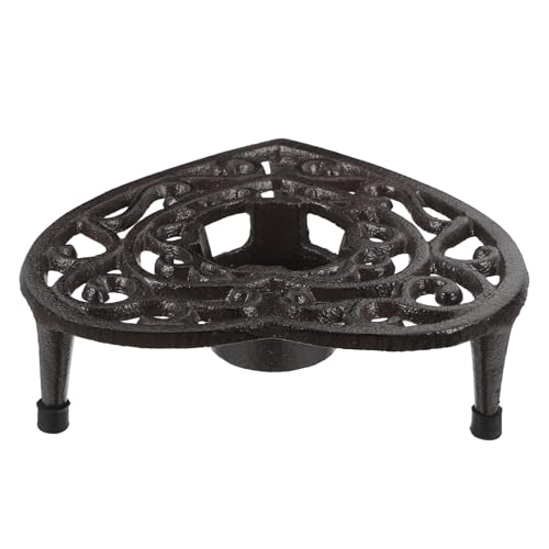 HOOWIFFY Heart-Shaped Cast Iron Teapot Warmer with Stable Tripod Design - Portable Stove for Heating Tea, Coffee, and Food for Home and Balcony