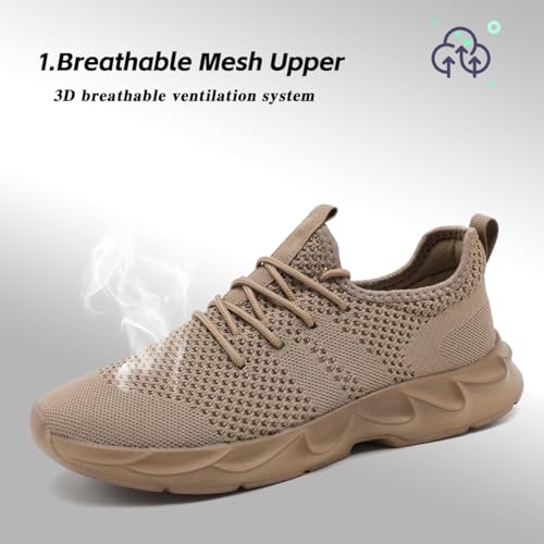 Image of DLWKIPV Mens Running Shoes Sneakers Tennis Non Slip Walking Gym Workout Athletic Slip On Casual Lightweight Breathable Mesh Fashion