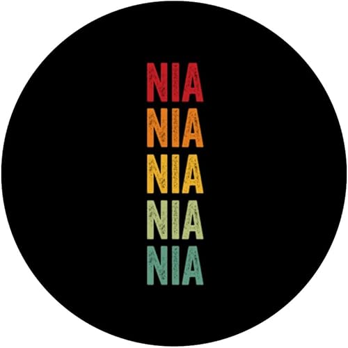 Miniatura 3 de Nia Rainbow Repetition of Nia Name Text PopSockets Swappable PopGrip