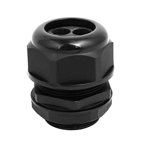 Aexit M40 x1.5mm Transmission 10mm-12mm 3 Holes Adjustable Cables Gland Black