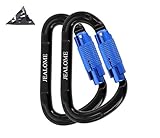 🌟 GUTE LEISTUNG: Die maximale Tragfähigkeit des Produktes beträgt 25KN(2500Kg). Das schnelle Flip Spring Gate macht den Karabiner mit einer Schraube zur weiteren Fixierung sicher und einfach zu bedienen. Die strukturierte Sicherheitsmutter schützt den Karabiner vor dem versehentlichen Aufschieben und stärkt die Funktion des Riegels.