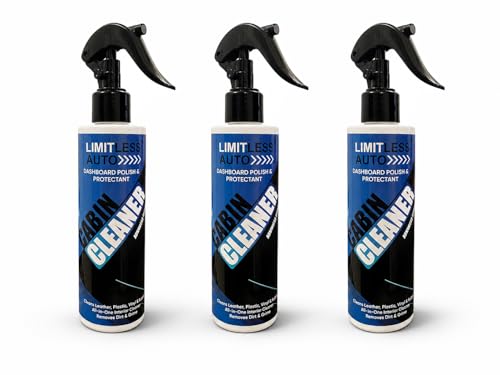 Image of Cabin Cleaner Dashboard Polish & Protectant, Cleans Leather, Plastic, Vinyl & Rubber, 200ml (Pack of 3)
