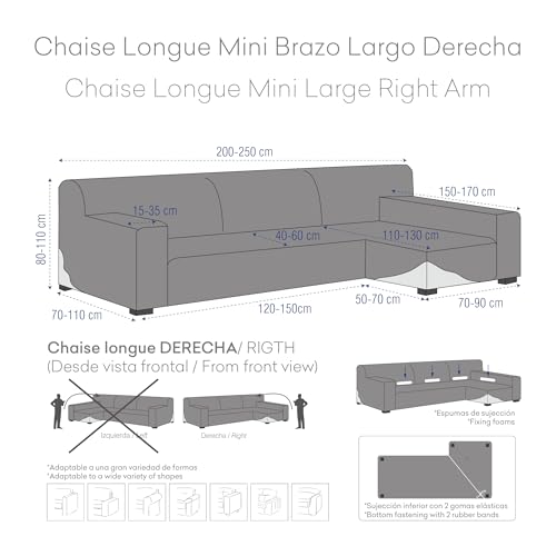 Housse de canapé en L extensible écru design raffiné Luz Eysa - 5