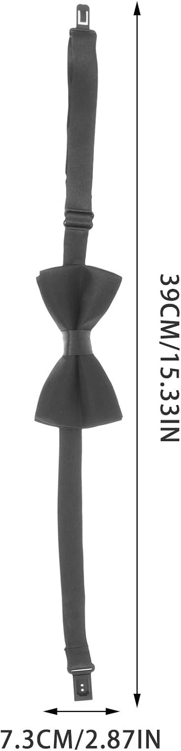 GLEAVI Black Elastic Adjustable Y-back Suspenders Bow Tie Set | Polyester and Metal Build, Sturdy Clip Hardware, Birthday and Wedding Costume Use