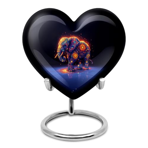 Image of Elephant Urn - Decorative Little Burial Urn - Keepsake Cremation Urns for Human Ashes Adult Man - Memorial Urns for Male & Female - 3 Inch