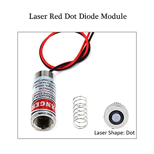 DaFuRui 3Pack (Dot Laser)650nm Focusable Focus Adjustable Lens Laser Red Dot Diode Module 3-5V with Driver Plastic Lens