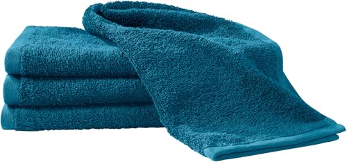 Erwin Müller Gästetuch-Set 4er-Pack Petrol Größe 30x50 cm - Ludwigsburg - 100% Baumwolle - kuschelweich, saugstark, voluminös - praktisch durch beidseitige Schlaufen (weitere Farben)