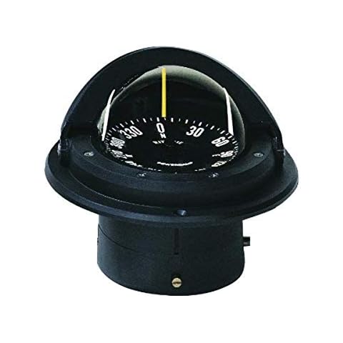 Ritchie Voyager Compass Flat-Card Dial With Flush Mount And 12V Green Night Light (Black, 3-Inch) Cover