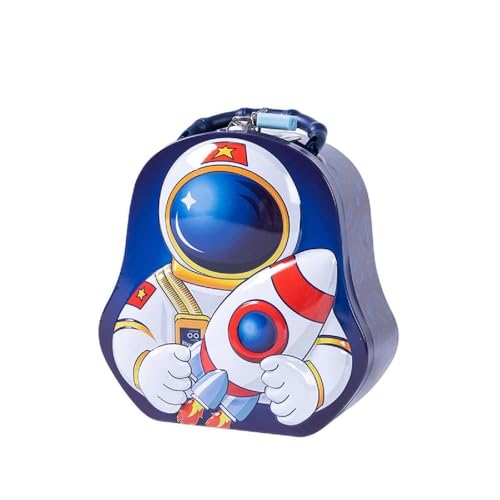 Image of Sajani Cute Cartoon Creative Portable Piggy Bank, Money Saving Box with Combination Lock, Mini Coin Bank Gifts for Boys and Girls, Best Return Gifts for Kids (Pack of 1) (Space - Blue)