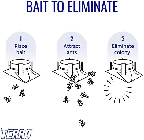 TERRO T1804-6C Outdoor Ready-to-Use Liquid Ant Bait Killer and Trap - Kills Common Household Ants - 4 Bait Stations - 5