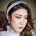 Jorsnovs Fashion Bride Lengthened Pearl Crowns Wedding Hairbands CZ Princess Tiaras Birthday Party Zircon Headbands for Women